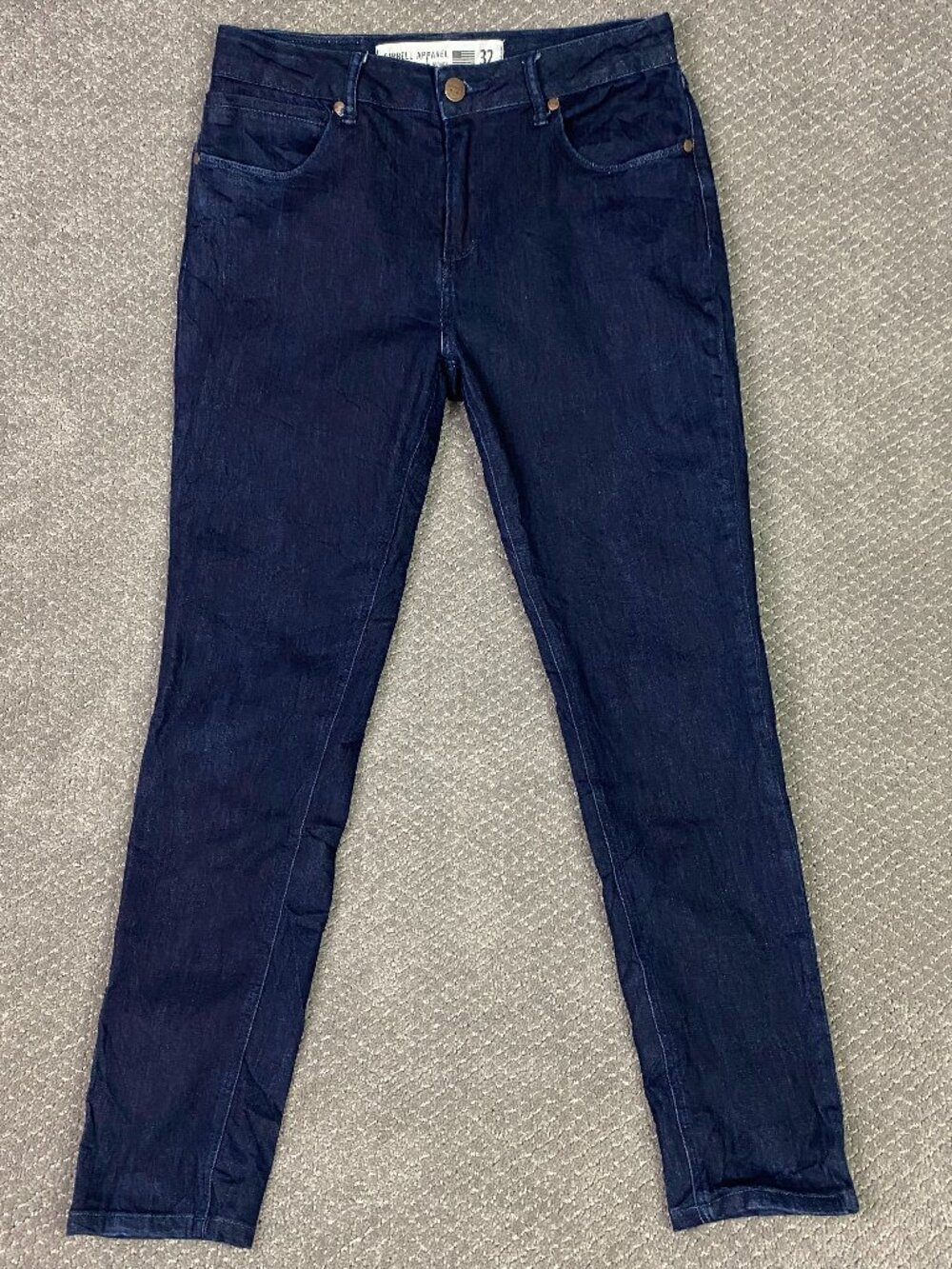 Barbell Apparel Straight Athletic Fit Jeans Mens 32 x 30 Blue Dark Wash Stretch